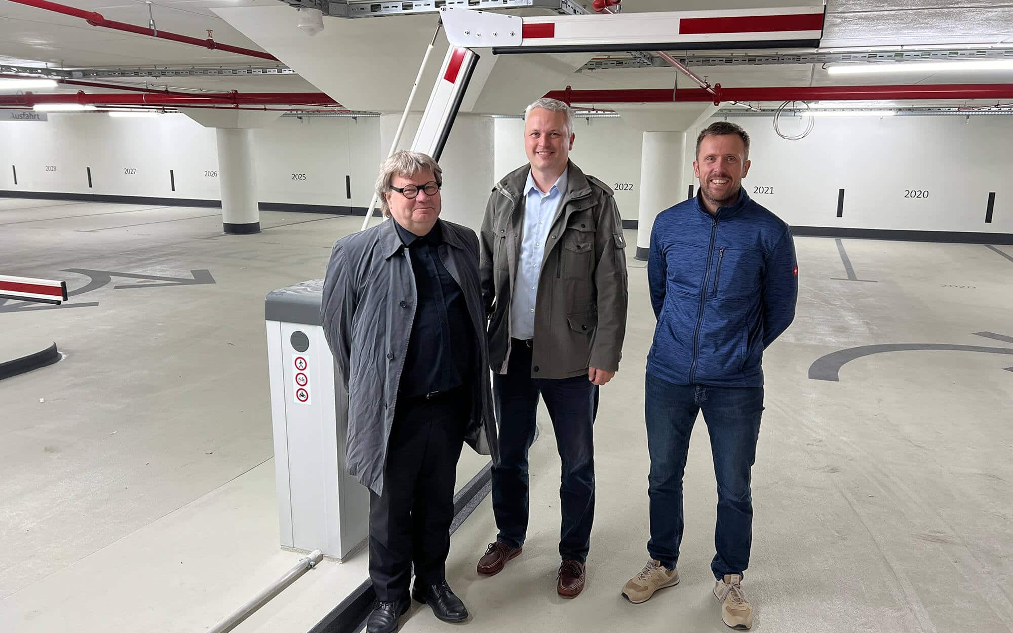 Opening of the Town Hall Parking Garage after Renovation f. l. t. r Martin Dörnemann, Nils Teske, Oliver Mühlhaus